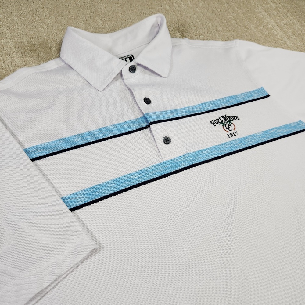 FootJoy Polo Shirt Men Large Athletic Fit Fort Myers CC Performance Quick Dry